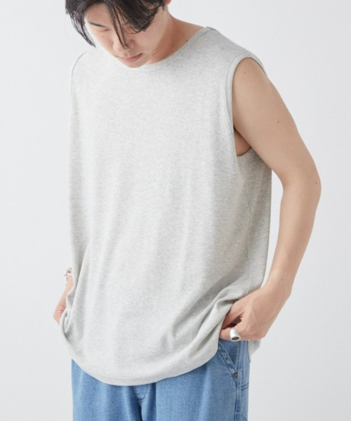 CIAOPANIC TYPY（チャオパニックティピー）の「接触冷感ノースリレイヤードタンク（タンクトップ・メンズ・ライトグレー/オフホワイト・MEDIUM/LARGE）」の4枚目の写真
