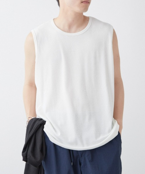 CIAOPANIC TYPY（チャオパニックティピー）の「接触冷感ノースリレイヤードタンク（タンクトップ・メンズ・ライトグレー/オフホワイト・MEDIUM/LARGE）」の13枚目の写真