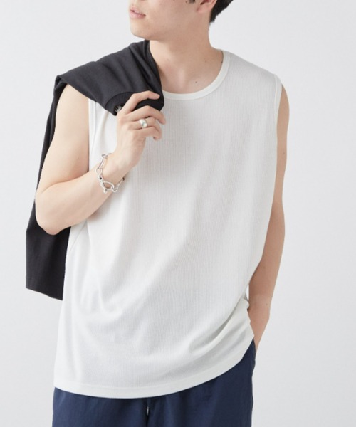 CIAOPANIC TYPY（チャオパニックティピー）の「接触冷感ノースリレイヤードタンク（タンクトップ・メンズ・ライトグレー/オフホワイト・MEDIUM/LARGE）」の14枚目の写真