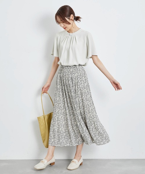 ROPE' PICNIC（ロペピクニック）の「洗える/ボウタイハーフスリーブブラウス（シャツ/ブラウス・レディース・ライトグレー/ブラック/オフホワイト・38）」の12枚目の写真