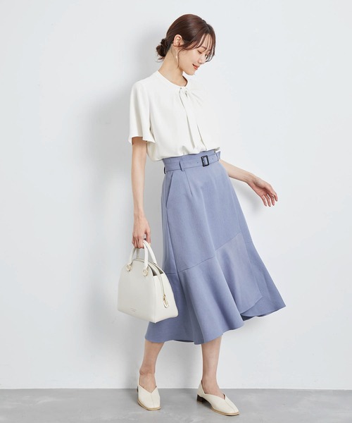 ROPE' PICNIC（ロペピクニック）の「洗える/ボウタイハーフスリーブブラウス（シャツ/ブラウス・レディース・ライトグレー/ブラック/オフホワイト・38）」の17枚目の写真