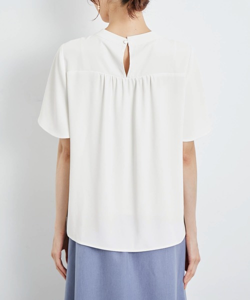 ROPE' PICNIC（ロペピクニック）の「洗える/ボウタイハーフスリーブブラウス（シャツ/ブラウス・レディース・ライトグレー/ブラック/オフホワイト・38）」の20枚目の写真
