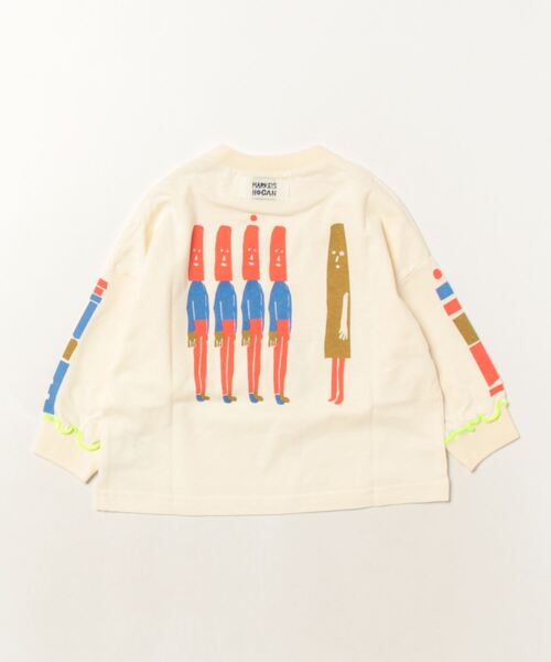 HOGAN RANCH WEAR（ホーガンランチウエア）の「ソデリブビッグロンT/前後プリント（90～140cm)（Tシャツ/カットソー・キッズ・グレー/オレンジ/オフホワイト・140/100/120/130/110/90）」の13枚目の写真