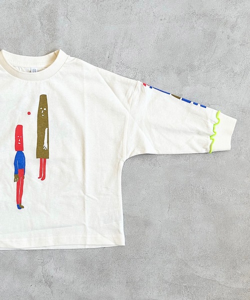 HOGAN RANCH WEAR（ホーガンランチウエア）の「ソデリブビッグロンT/前後プリント（90～140cm)（Tシャツ/カットソー・キッズ・グレー/オレンジ/オフホワイト・140/100/120/130/110/90）」の8枚目の写真