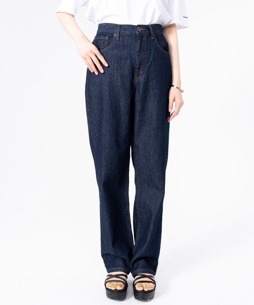 PERSON'S(パーソンズ)の「PERSON'S/パーソンズ OTONA ストレート ウエストゴム ボトムス デニムパンツ ジーンズ(デニムパンツ・レディース・ブルー系1/ワンウォッシュ/ブルー系2/ブラック・XS/S/M/L)」の1枚目の写真