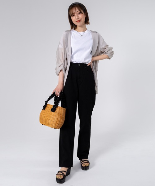 PERSON'S(パーソンズ)の「PERSON'S/パーソンズ OTONA ストレート ウエストゴム ボトムス デニムパンツ ジーンズ(デニムパンツ・レディース・ブルー系1/ワンウォッシュ/ブルー系2/ブラック・XS/S/M/L)」の10枚目の写真