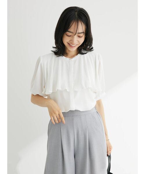 Vintage グラデーション プリーツ シャツ ブラウス M グリーン ドット VINTAGE - Vintage グラデーション プリーツ シャツ ブラウス M