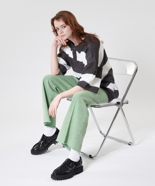ONCILY(オンシェリー)の「SEMI WIDE STRAIGHT COLOR DENIM PANTS / セミワイドストレートカラーデニムパンツ(デニムパンツ・メンズ・ライトブルー/ライトグリーン/ピンク・MEDIUM/SMALL/LARGE)」の4枚目の写真
