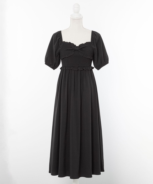 胸元リボンシャーリングワンピース（ワンピース）｜DearMyLoveRose  