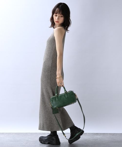 ワンピース Nazy セール】 強撚スムース ハイネック5分袖カットソーワンピース