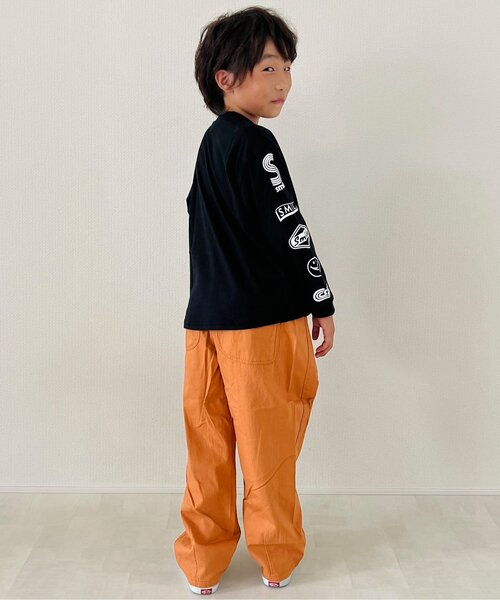 BREEZE(ブリーズ)の「【ウエスト調節可能】ワイドタックパンツ_10分丈(その他パンツ・キッズ・チャコール/パープル/キナリ/イエロー・100/140/120/90)」の12枚目の写真