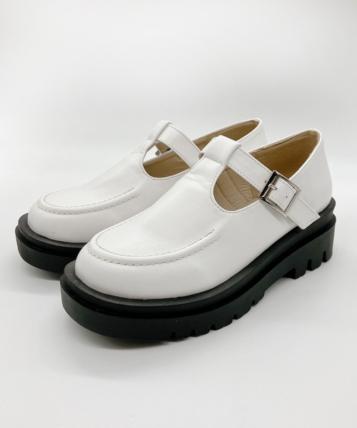 Noubel Voug Relax（ヌーベルヴォーグリラックス）の「T字 ストラップ トラックソール ローファー（ローファー・レディース・ブラック/ホワイト・S/M/L/LL/3L）」の10枚目の写真