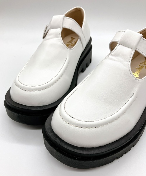 Noubel Voug Relax（ヌーベルヴォーグリラックス）の「T字 ストラップ トラックソール ローファー（ローファー・レディース・ブラック/ホワイト・S/M/L/LL/3L）」の13枚目の写真