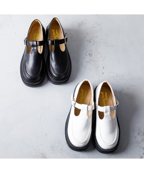 Noubel Voug Relax（ヌーベルヴォーグリラックス）の「T字 ストラップ トラックソール ローファー（ローファー・レディース・ブラック/ホワイト・S/M/L/LL/3L）」の21枚目の写真