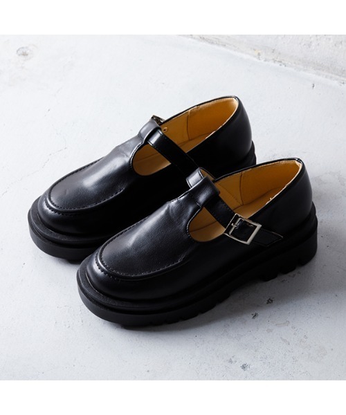 Noubel Voug Relax（ヌーベルヴォーグリラックス）の「T字 ストラップ トラックソール ローファー（ローファー・レディース・ブラック/ホワイト・S/M/L/LL/3L）」の22枚目の写真