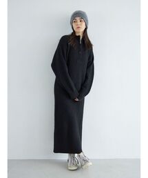 Ungrid | 【WEB限定】ハイネックジップニットワンピース(ワンピース)