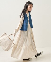 FREAK'S STORE | ウエスト 切替 ティアード ワンピース/長袖ワンピース(ワンピース)