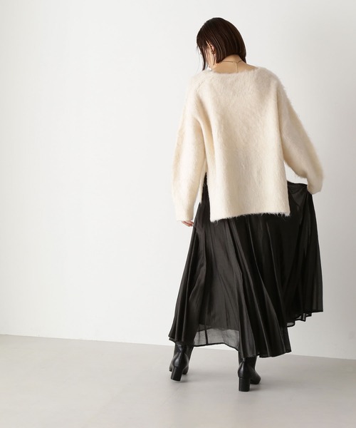 NATURAL BEAUTY BASIC（ナチュラルビューティーベーシック）の「◇【美人百花掲載】シャイニーシアーボイルスカート（スカート・レディース・チャコールグレー/グレイッシュベージュ/パープル/グレー系その他/グレー/ピンク・SMALL/MEDIUM）」の17枚目の写真