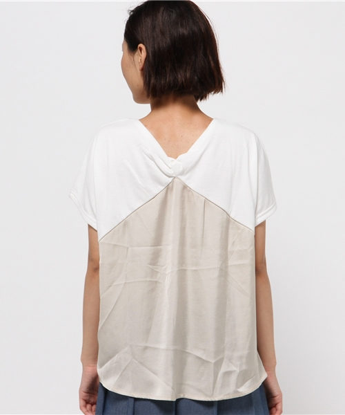 OUTLET（アウトレット）の「【Discoat Petit】異素材切替ロゴT（Tシャツ/カットソー・レディース・オフホワイト/グレー/チャコールグレー・FREE）」の6枚目の写真