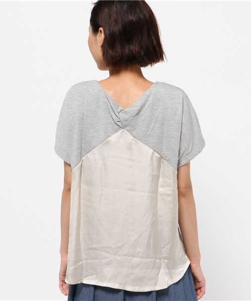 OUTLET（アウトレット）の「【Discoat Petit】異素材切替ロゴT（Tシャツ/カットソー・レディース・オフホワイト/グレー/チャコールグレー・FREE）」の12枚目の写真