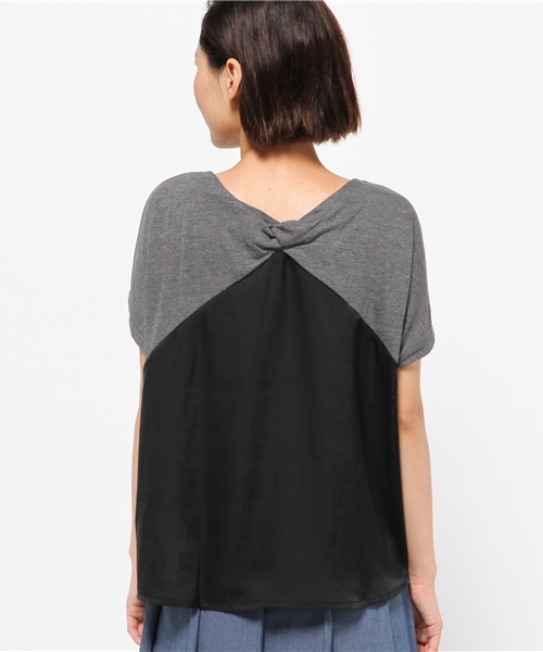 OUTLET（アウトレット）の「【Discoat Petit】異素材切替ロゴT（Tシャツ/カットソー・レディース・オフホワイト/グレー/チャコールグレー・FREE）」の13枚目の写真
