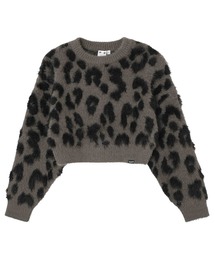 X-girl | LEOPARD CROPPED KNIT TOP(ニット/セーター)