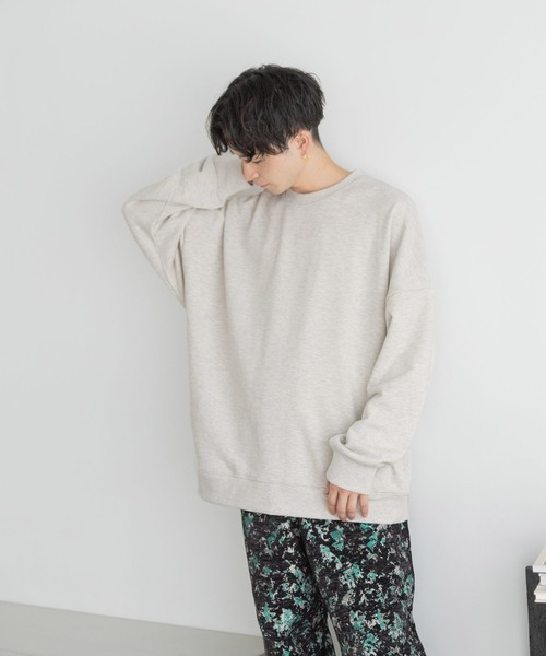 LOWRYS FARM（ローリーズファーム）の「ドルマンウラケクルー　976683（スウェット・メンズ・スミクロ/アイボリー/ピンク・LARGE/MEDIUM）」の6枚目の写真