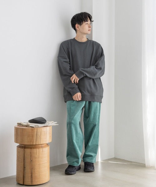 LOWRYS FARM（ローリーズファーム）の「ドルマンウラケクルー　976683（スウェット・メンズ・スミクロ/アイボリー/ピンク・LARGE/MEDIUM）」の7枚目の写真