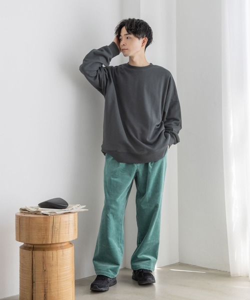 LOWRYS FARM（ローリーズファーム）の「ドルマンウラケクルー　976683（スウェット・メンズ・スミクロ/アイボリー/ピンク・LARGE/MEDIUM）」の10枚目の写真