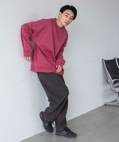 LOWRYS FARM（ローリーズファーム）の「ドルマンウラケクルー　976683（スウェット・メンズ・スミクロ/アイボリー/ピンク・LARGE/MEDIUM）」の19枚目の写真