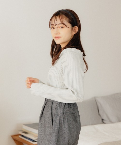 flower(フラワー)の「スパークルリブニット3(ニット/セーター・レディース・ブルー/ブラウン/ベージュ・FREE)」の15枚目の写真