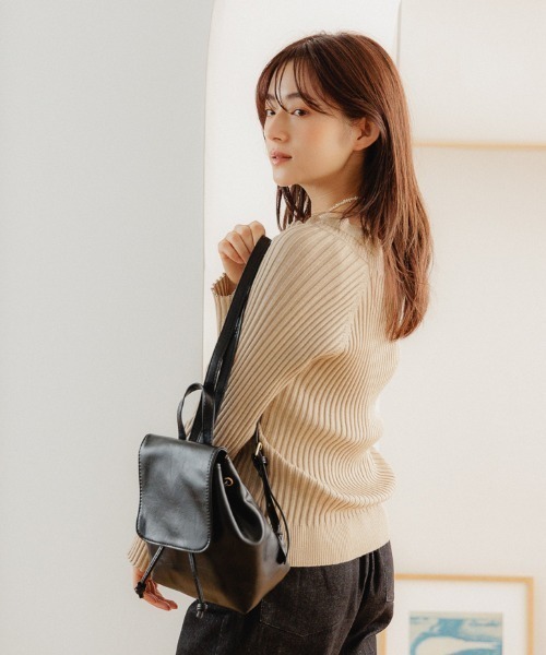 flower(フラワー)の「スパークルリブニット3(ニット/セーター・レディース・ブルー/ブラウン/ベージュ・FREE)」の5枚目の写真