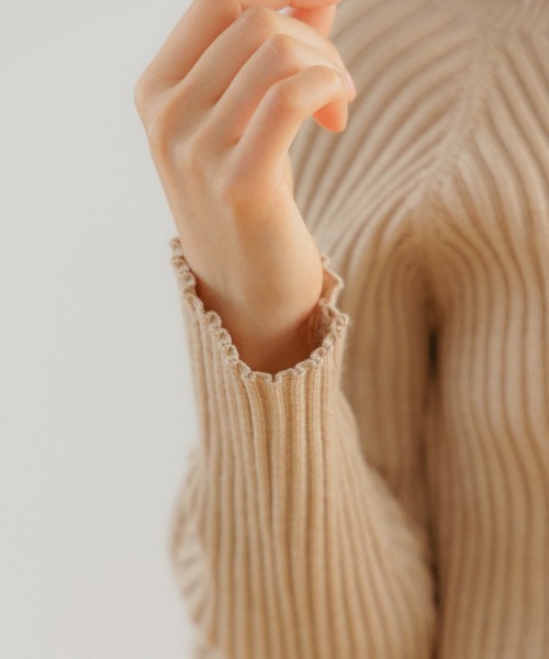 flower(フラワー)の「スパークルリブニット3(ニット/セーター・レディース・ブルー/ブラウン/ベージュ・FREE)」の9枚目の写真