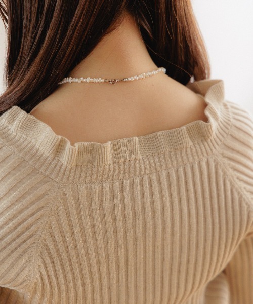 flower(フラワー)の「スパークルリブニット3(ニット/セーター・レディース・ブルー/ブラウン/ベージュ・FREE)」の11枚目の写真