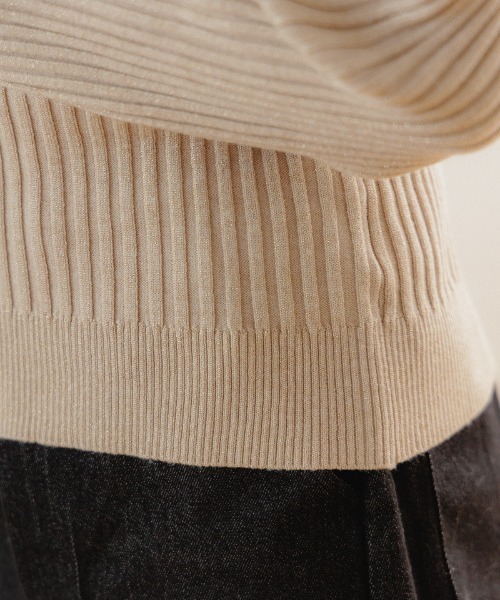 flower(フラワー)の「スパークルリブニット3(ニット/セーター・レディース・ブルー/ブラウン/ベージュ・FREE)」の12枚目の写真