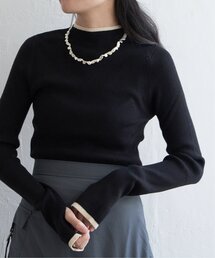 ハイゲージリブ配色プルオーバー