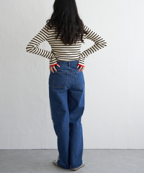 VENCEEXCHANGE(ヴァンスエクスチェンジ)の「ハイゲージリブ配色プルオーバー(ニット/セーター・レディース・ブラック/その他2/オフホワイト/グレー・FREE)」の8枚目の写真