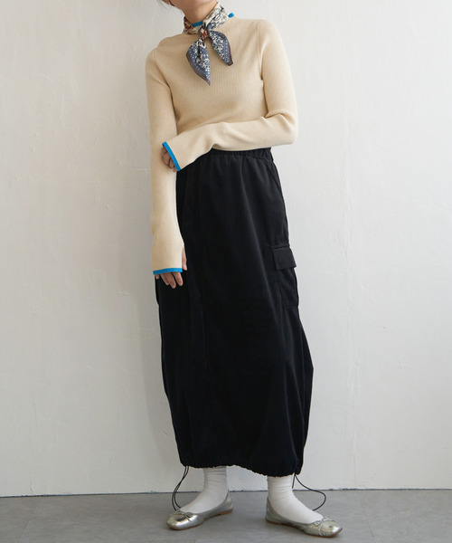 VENCEEXCHANGE(ヴァンスエクスチェンジ)の「ハイゲージリブ配色プルオーバー(ニット/セーター・レディース・ブラック/その他2/オフホワイト/グレー・FREE)」の22枚目の写真