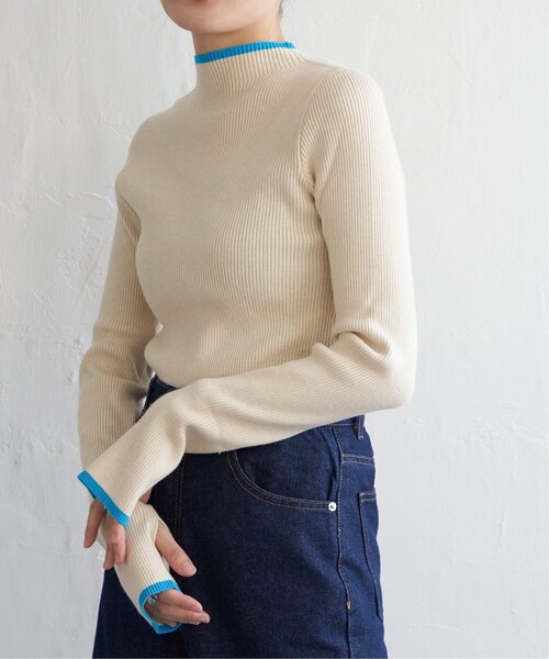 VENCEEXCHANGE(ヴァンスエクスチェンジ)の「ハイゲージリブ配色プルオーバー(ニット/セーター・レディース・ブラック/その他2/オフホワイト/グレー・FREE)」の20枚目の写真