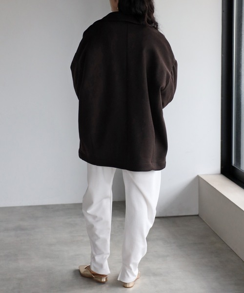 r.(アールドット)の「2way スタンドカラーPコート(ピーコート・レディース・ライトベージュ/アイボリー/グレイッシュベージュ/ダークブラウン/ブラック・FREE)」の14枚目の写真