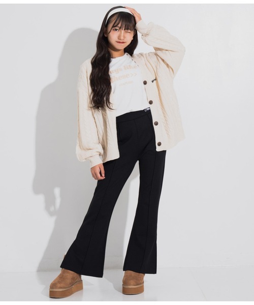 ANAP GｉRL（アナップガール）の「センタータックセミフレアパンツ（その他パンツ・キッズ・モスグリーン/ブラック/ブラウン・S/XS/M）」の14枚目の写真