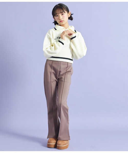 ANAP GｉRL（アナップガール）の「センタータックセミフレアパンツ（その他パンツ・キッズ・モスグリーン/ブラック/ブラウン・S/XS/M）」の8枚目の写真