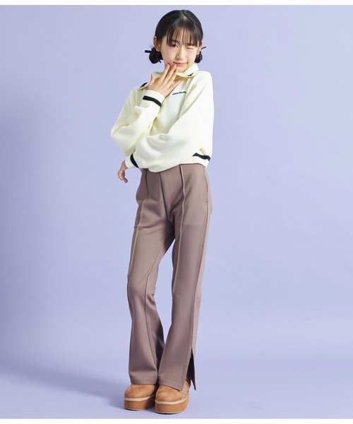 ANAP GｉRL（アナップガール）の「センタータックセミフレアパンツ（その他パンツ・キッズ・モスグリーン/ブラック/ブラウン・S/XS/M）」の7枚目の写真