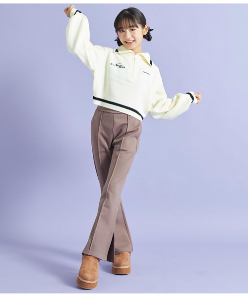 ANAP GｉRL（アナップガール）の「センタータックセミフレアパンツ（その他パンツ・キッズ・モスグリーン/ブラック/ブラウン・S/XS/M）」の6枚目の写真