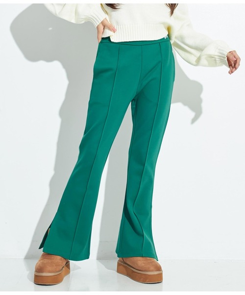 ANAP GｉRL（アナップガール）の「センタータックセミフレアパンツ（その他パンツ・キッズ・モスグリーン/ブラック/ブラウン・S/XS/M）」の5枚目の写真