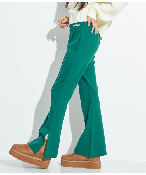 ANAP GｉRL（アナップガール）の「センタータックセミフレアパンツ（その他パンツ・キッズ・モスグリーン/ブラック/ブラウン・S/XS/M）」の4枚目の写真