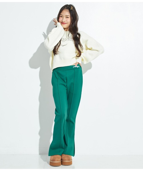 ANAP GｉRL（アナップガール）の「センタータックセミフレアパンツ（その他パンツ・キッズ・モスグリーン/ブラック/ブラウン・S/XS/M）」の21枚目の写真