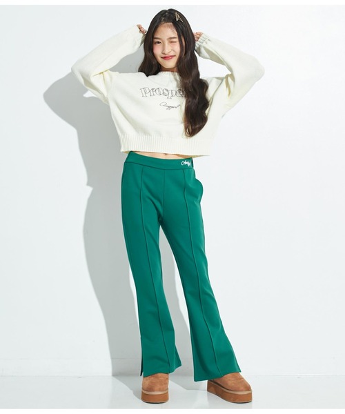 ANAP GｉRL（アナップガール）の「センタータックセミフレアパンツ（その他パンツ・キッズ・モスグリーン/ブラック/ブラウン・S/XS/M）」の22枚目の写真