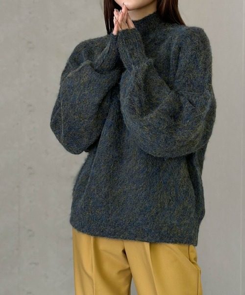 Per sist ence(パーシエンス)の「MIX糸アームウォーマー風ハイネックプルオーバー(ニット/セーター・レディース・ブラック/グリーン/アイボリー・FREE)」の11枚目の写真
