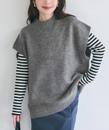 ヤク風ハイネックニットベスト